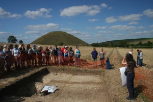 Double enclosure ditch with Silbury Hill in the background